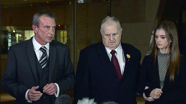 Helen Scott's family outside court