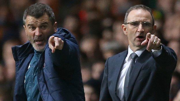 Republic of Ireland manager Martin O'Neill and his assistant Roy Keane during Friday's Celtic Park contest