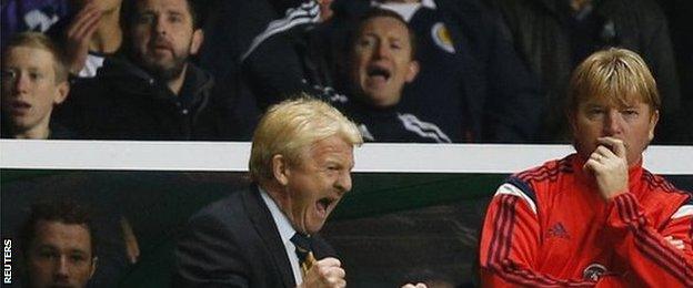 Scotland manager Gordon Strachan and his assistant Stuart McCall