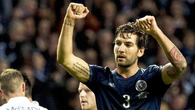 Charlie Mulgrew celebrates Scotland's victory