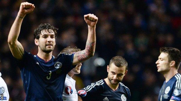 Charlie Mulgrew celebrates Scotland's victory