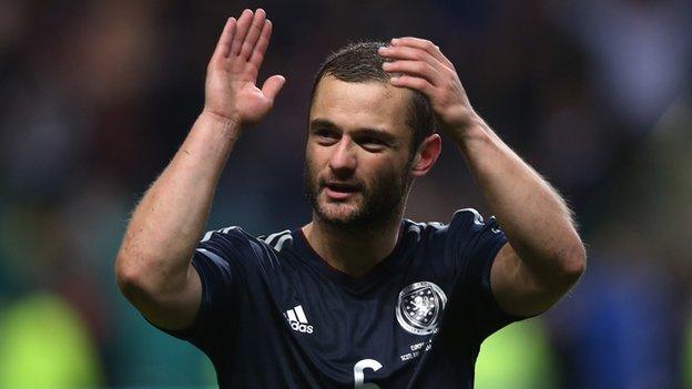 Shaun Maloney celebrates against the Irish