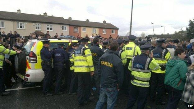 Police were called to the scene in Jobstown, Dublin