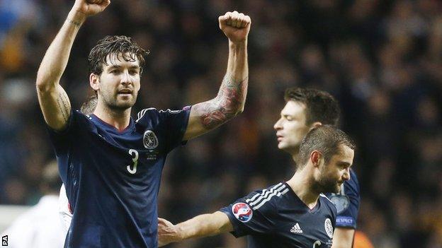 Charlie Mulgrew (left) helped Scotland defeat Republic of Ireland