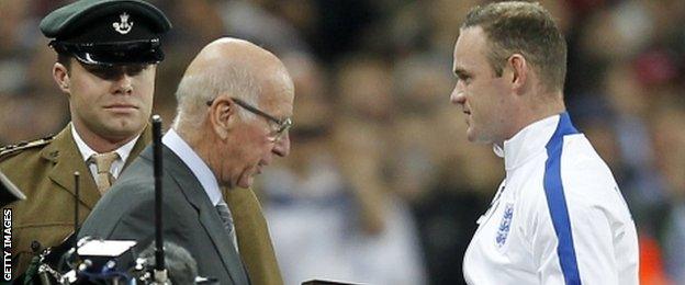 Sir Bobby Charlton and Wayne Rooney