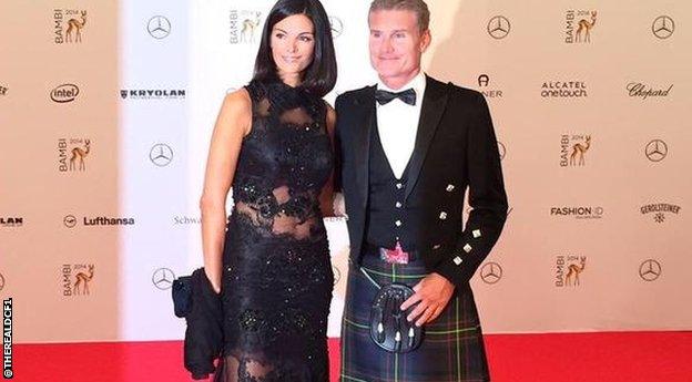 David Coulthard with wife Karen Minier