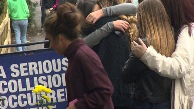 Flowers left at scene