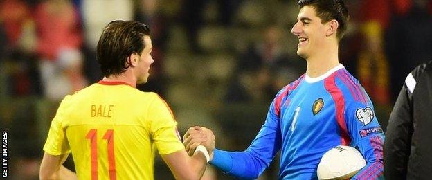 Gareth Bale and Thibaut Courtois