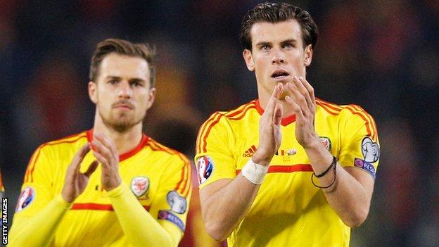 Gareth Bale (right) with Aaron Ramsey