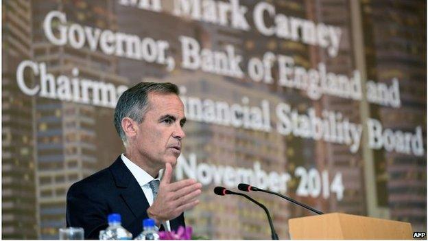 Mark Carney speaking in Singapore