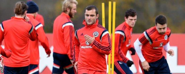 Shaun Maloney in training with Scotland