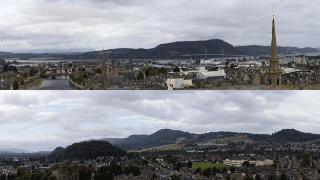 North and south views from tower