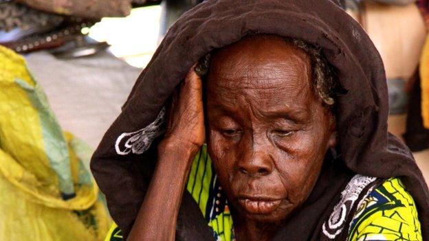 A Nigerian woman who has fled to Cameroon because of attacks by Boko Haram (November 2014)