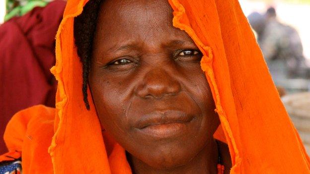 A Nigerian woman who has fled to Cameroon because of attacks by Boko Haram (November 2014)