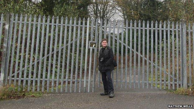 Matthew Wells at the former park entrance