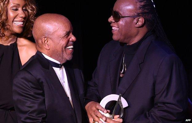 Stevie Wonder with Berry Gordy