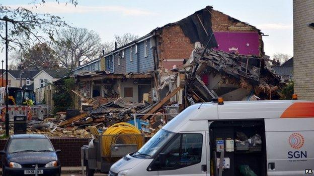 Scene after gas explosion