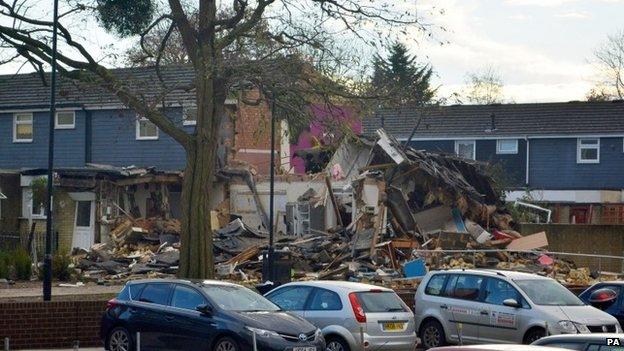 Scene after gas explosion