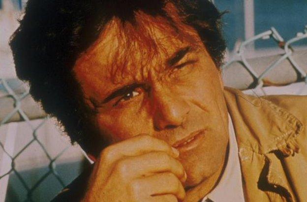 Peter Falk, playing TV detective Columbo