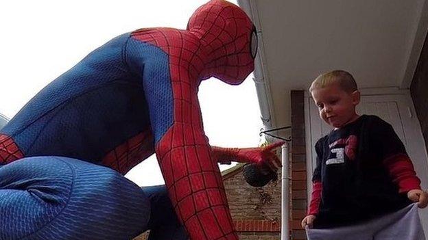 Spider-Man dad Michael Wilson and son Jayden