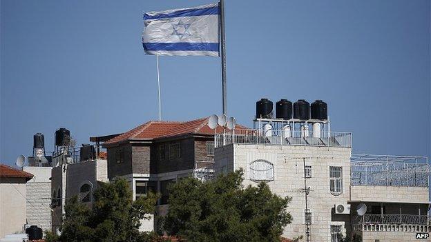 An Israeli settlement building in Al Tur, occupied east Jerusalem