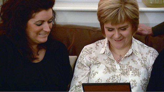 Nicola Sturgeon and Gillian Owens