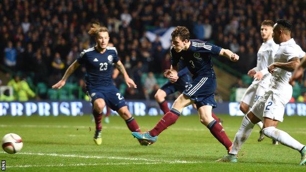 Andrew Robertson scores for Scotland