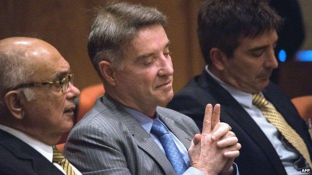 Brazilian businessman Eike Batista at the start of his trial on insider dealing. 18 November 2014