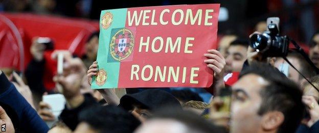 Many Manchester United fans came to watch Cristiano Ronaldo play for Portugal