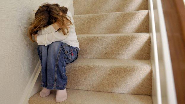 Girl sitting on steps