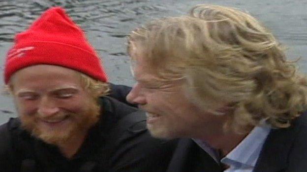 Olly Hicks and Richard Branson