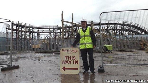 John Cripps at the Dreamland Theme Park site