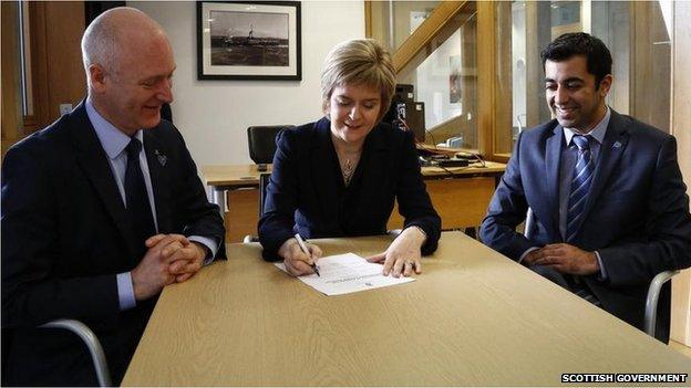 Nicola Sturgeon signs nomination papers