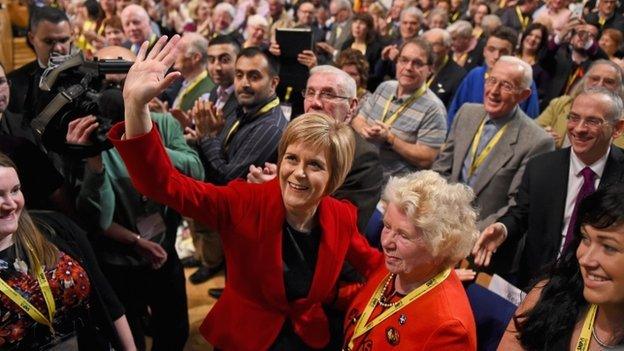 Nicola Sturgeon in crowds