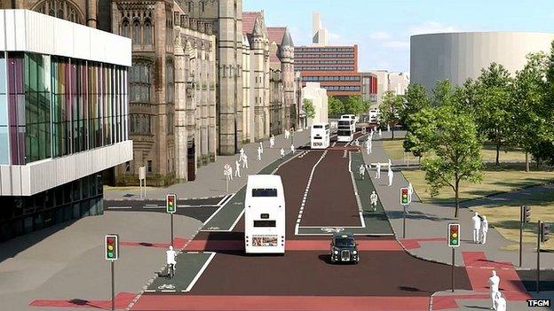 Oxford Road bus and cycle lanes