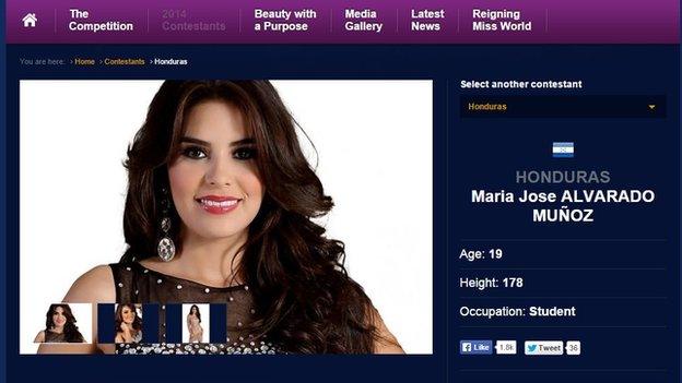 Maris Jose Alvarado's Miss World page