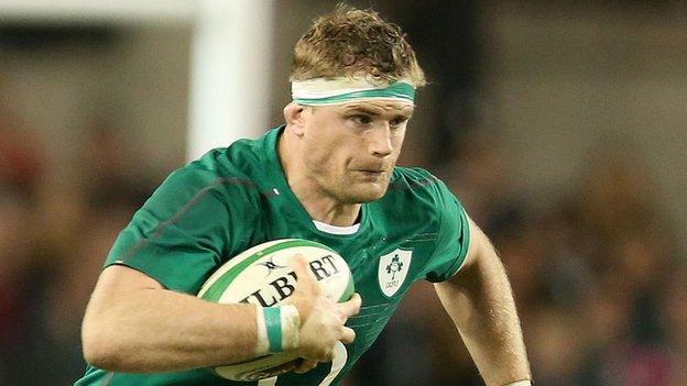 Jamie Heaslip in action for Ireland against Australia last year