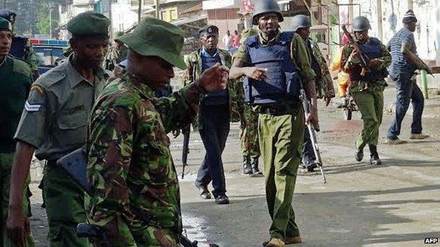 Kenyan security forces in Mombasa