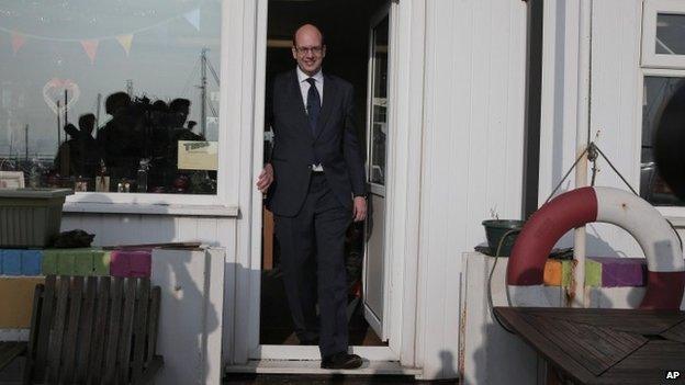 UKIP candidate Mark Reckless emerging from a shop in the Rochester and Strood constituency