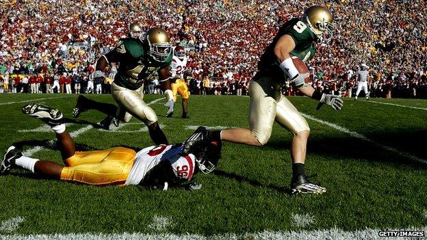 Notre Dame play against USC in 2005.