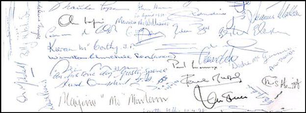 Signatures on the Belfast Agreement