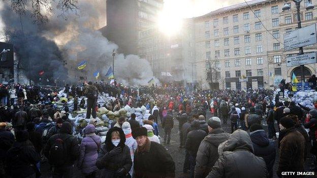 Grushevsky Street in Kiev (Jan 2014 file pic)