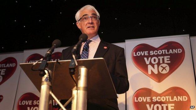 Alistair Darling during independence referendum campaign