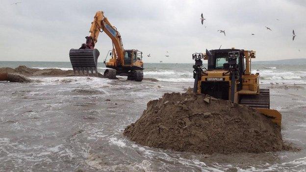 Work on Poole's Shore Road beach