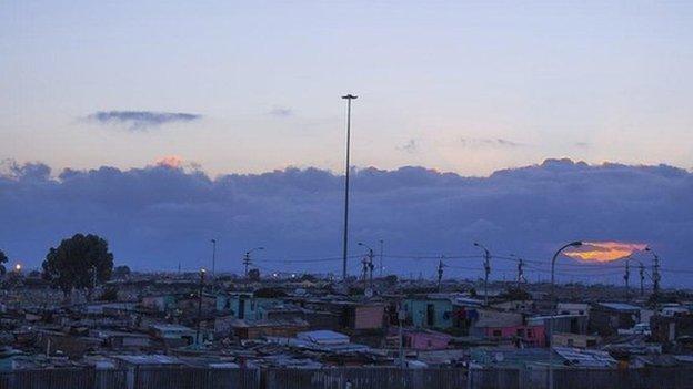 Gugulethu township at sunset