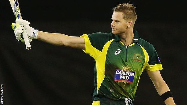 Australia all-rounder Steve Smith scores a century against South Africa at the MCG