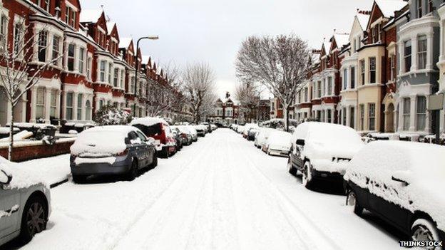 Snow-covered street