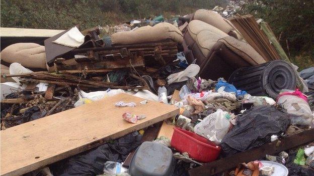 Fly tipping site in Purfleet