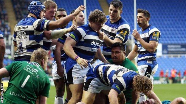 Bath forced a penalty try from Irish that pushed them toward a 33-23 victory