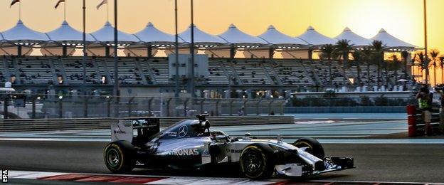 Lewis Hamilton during Qualifying in the Abu Dhabi Grand Prix